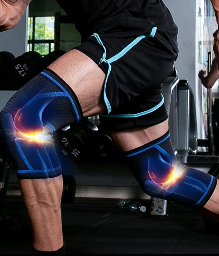 Knee Braces for Knee Pain, 2 Pack Knee Pads Knee Sleeves Weightlifting Knee Compression Sleeve, Knee Support Knee Flex Wrap Knee Sleeves (Large, Black)